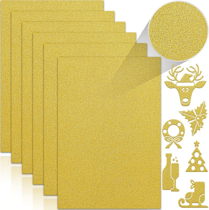 Twavang 24 Sheets Gold Glitter Cardstock Paper, A4 Premium Sparkly Paper for Scrapbook, DIY Projects, Party Decoration, Gift Box Wrapping 250GSM/92lb - Image 1